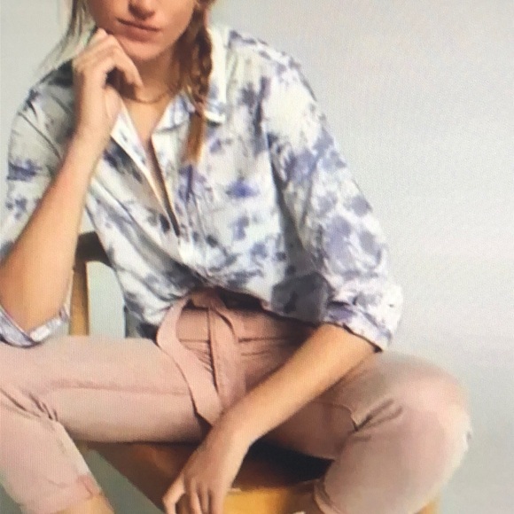 Anthropologie‎ Pilcro The Cate Tie Dye Ombre Button Down Shirt Size XS - Picture 1 of 2
